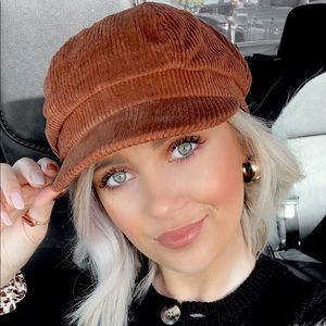 Corduroy baker boy cap